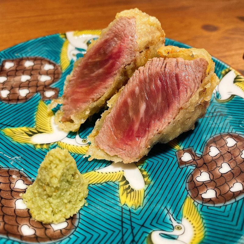 黒毛和牛サーロイン天ぷら(酒と肉天ぷら 勝天)