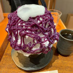 紫芋と信玄餅のかき氷