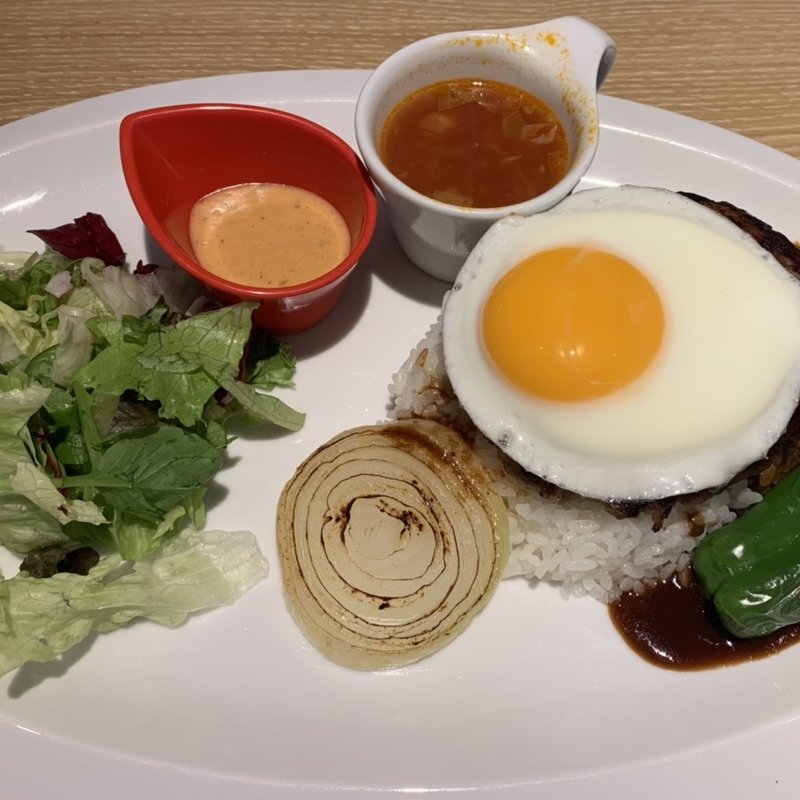 ロコモコプレート濃厚デミグラスソース(むさしの森珈琲)