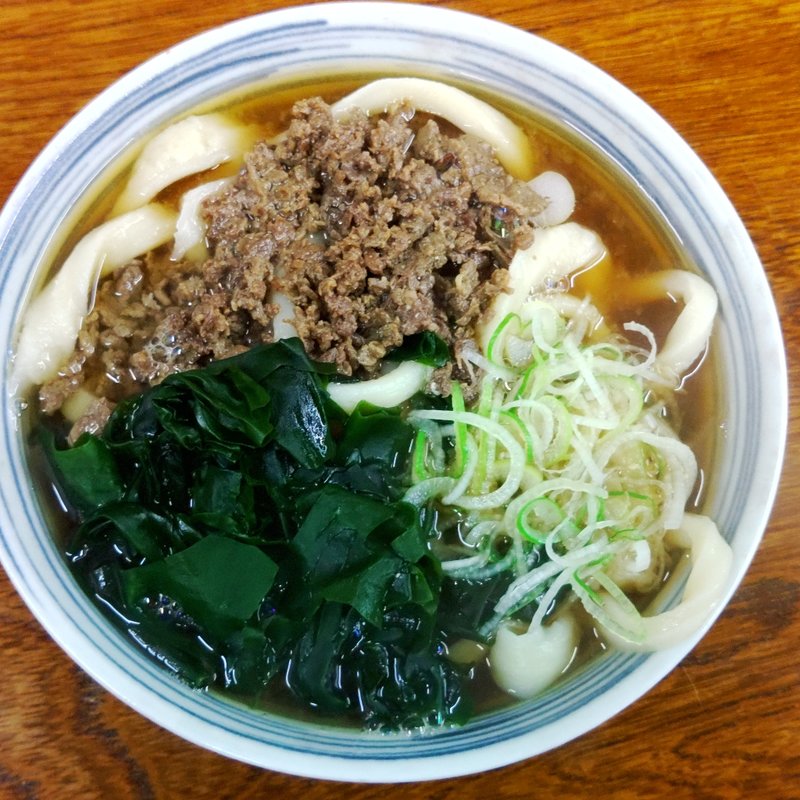 肉わかめうどん(たけ川うどん )