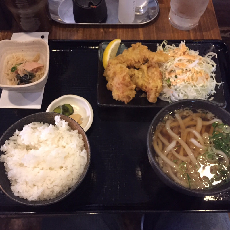 とり天定食(うどん家あぶく )