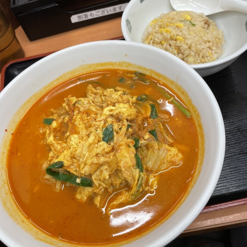 味噌チゲラーメンセット(日高屋 京急川崎駅前店)
