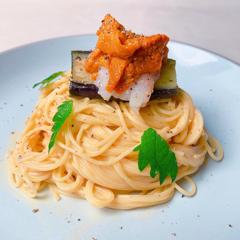 雲丹と甘海老の冷製カルボナーラ(45 （キャラントサンク）)