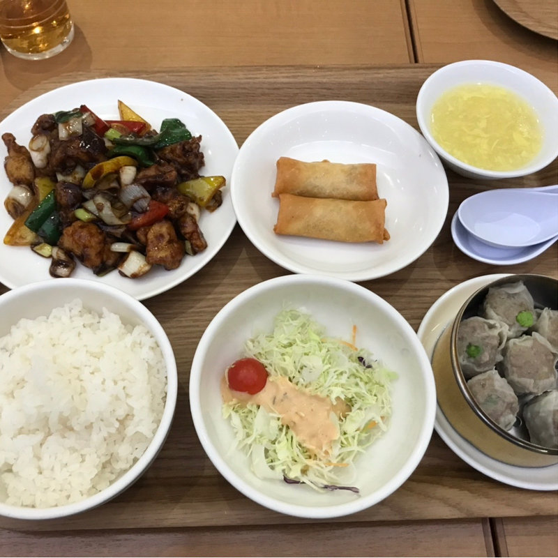鶏肉の甜麺醤炒め定食(崎陽軒(キヨウケン) 中華食堂横浜ポルタ店)