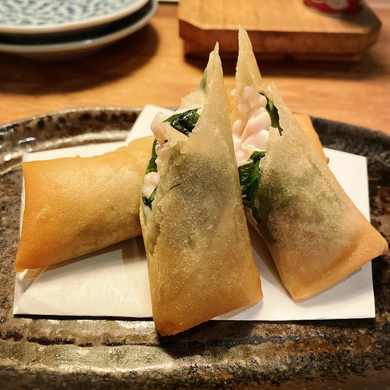 白子春巻（二本）(蕎麦屋 山都)