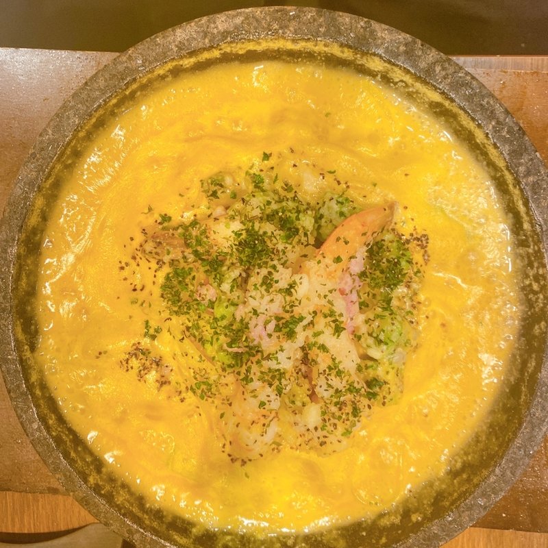 大海老とロブスターソースのクリームパスタ(石焼生パスタ蔵之助+グリル ゼスト御池店)