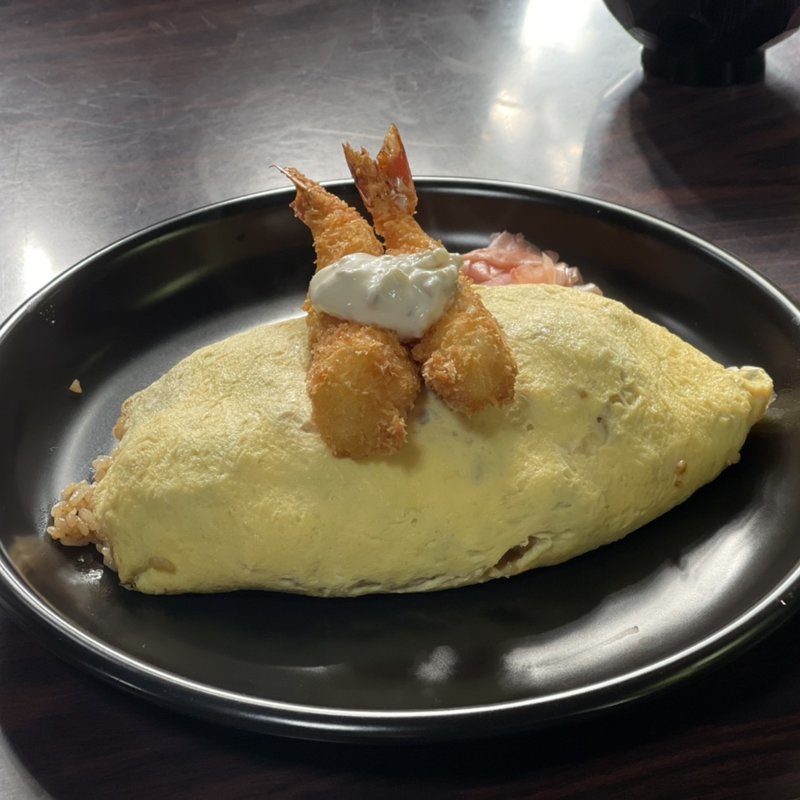 牡蠣エビフライオムライス(北極星 心斎橋本店)