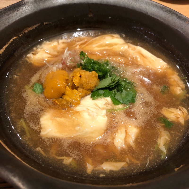 生湯葉と雲丹のとろとろ煮(魚菜由良　雑魚亭)