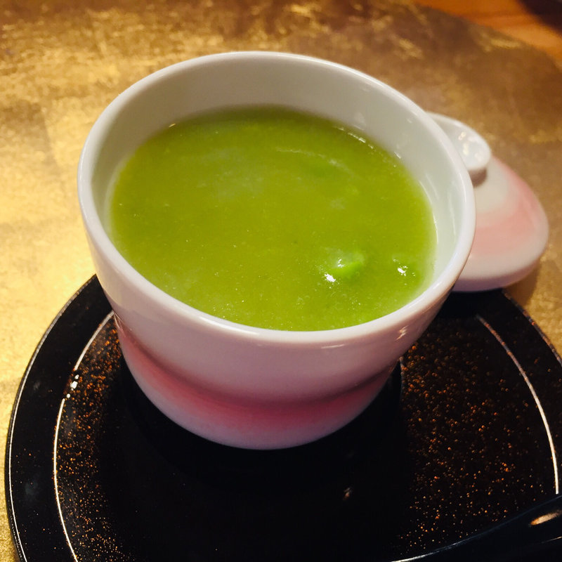 えんどう豆の餡かけ茶碗蒸し(ゆう心)