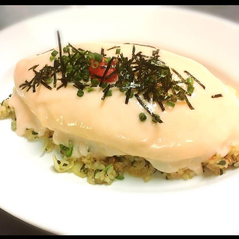 白いたまごのオムライス明太子クリームソース(パームスカフェ 自由が丘店)