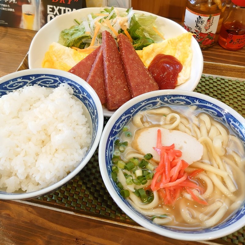 日替わりランチ(ポーク＆玉子定食(ミニそば付))(がなはん 善)
