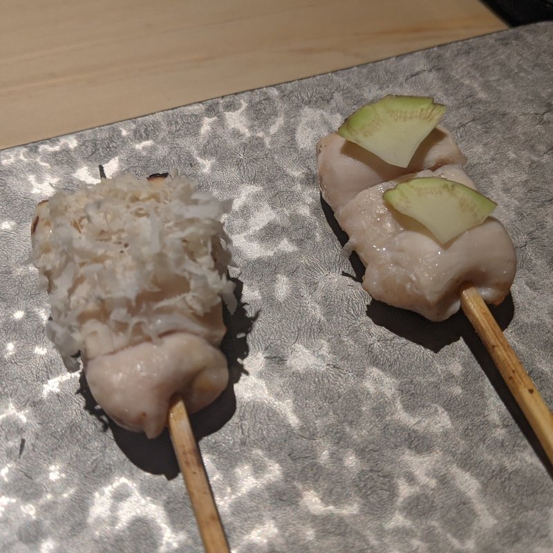 二鶏種比べむね　さび焼き(焼鳥カッポウ 鳥耀)