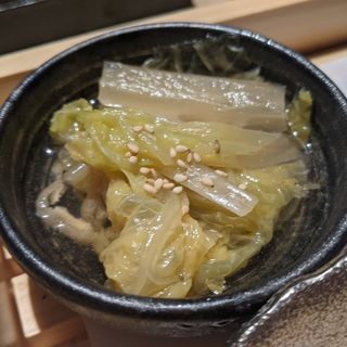 白菜とお揚げの炊いたん(焼鳥カッポウ 鳥耀)