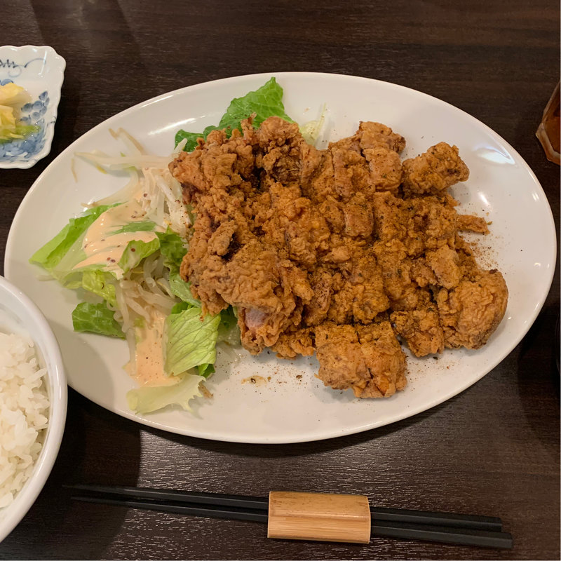 パリ和ケイジャンスパイス唐揚げ定食(パリから来た和)