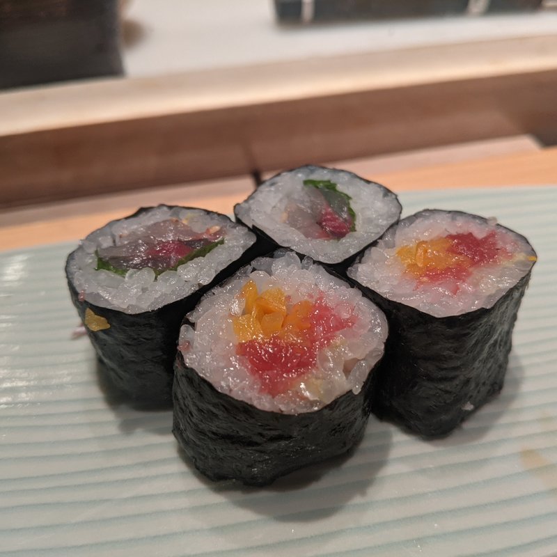 鉄火巻き、アジしそ巻き(波やし)