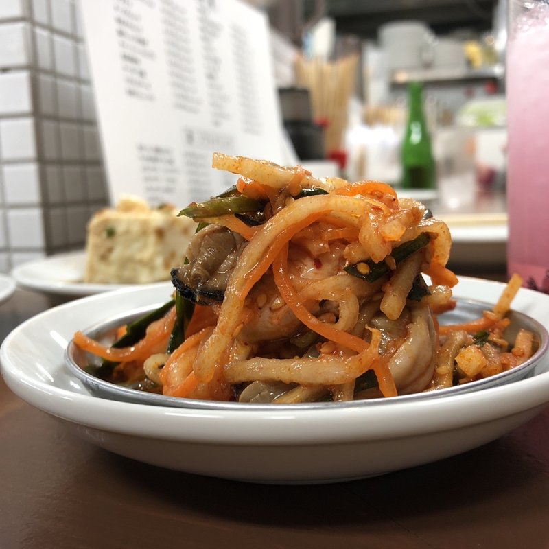 牡蠣キムチ(大衆食堂スタンドそのだ五反田店)