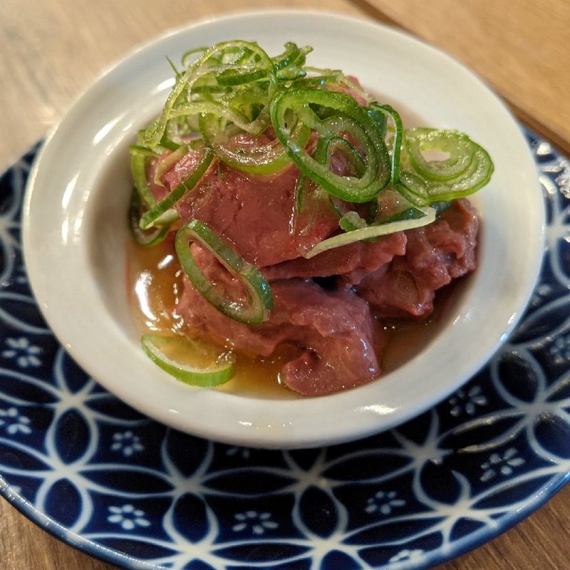 葱塩のトロ肝(大衆酒場 フタバ 鳥取米子店)