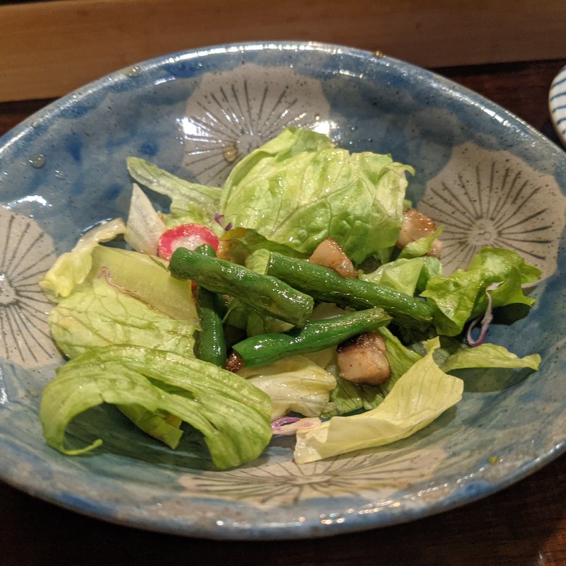 鮪の油といんげんのサラダ(鮨 波づき)