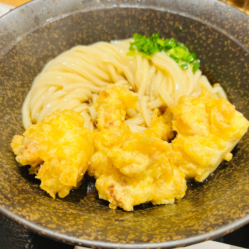 鶏天ぶっかけうどん(山下本気うどん　新宿三丁目)