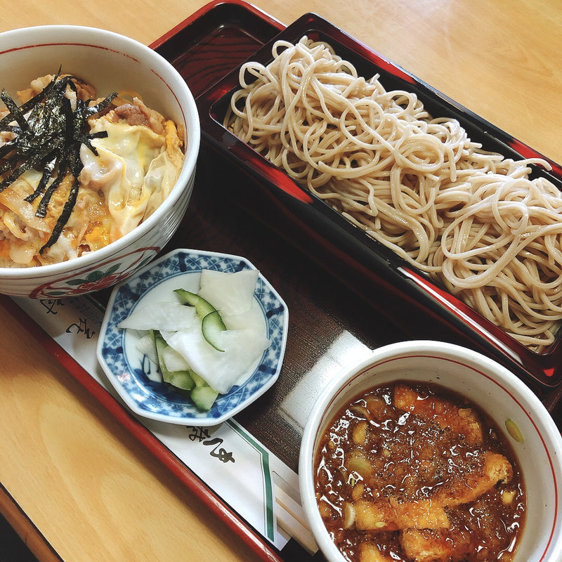 志の田そば+開化丼(花村)
