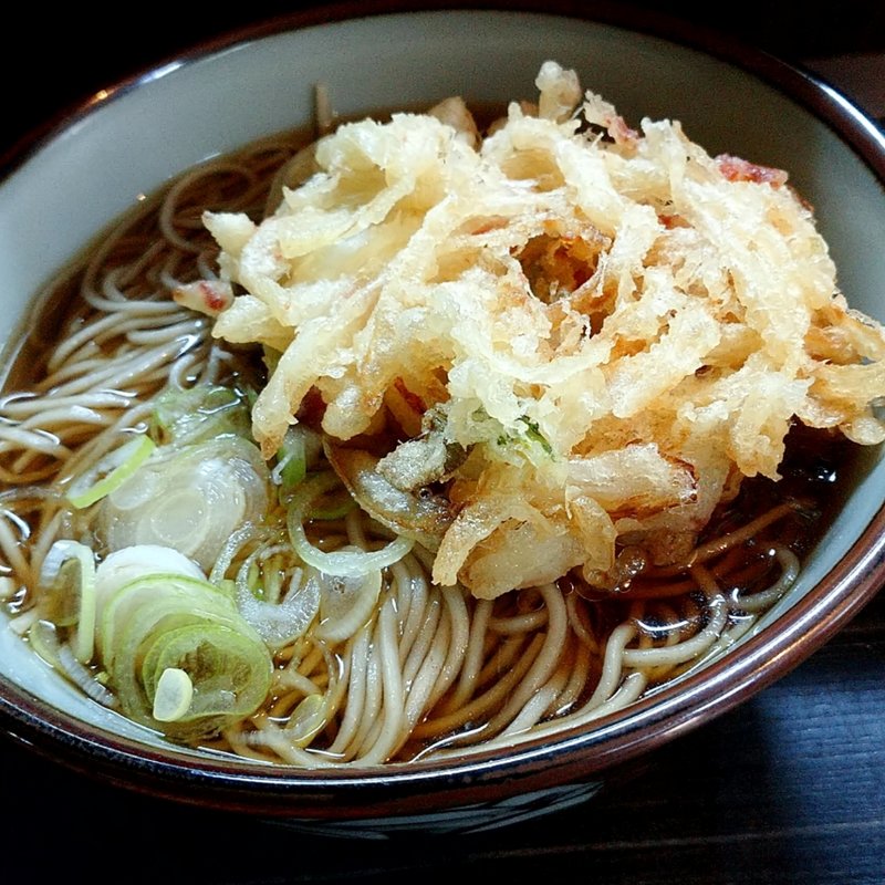かき揚げそば(そばうどん 文殊 浅草店)