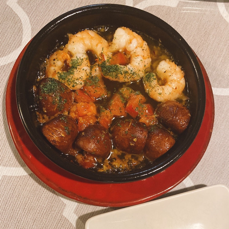 ミックスアヒージョ2種（エビ、マッシュルーム）(ALI-OLI 亀岡)