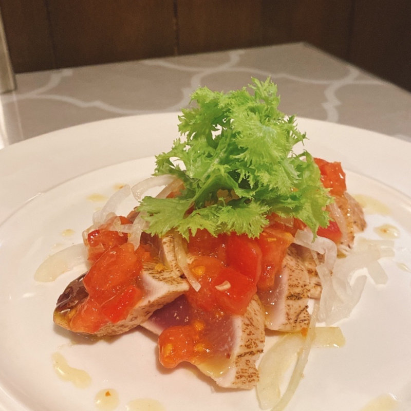 ヨコワマグロのカルパッチョ(ALI-OLI 亀岡)