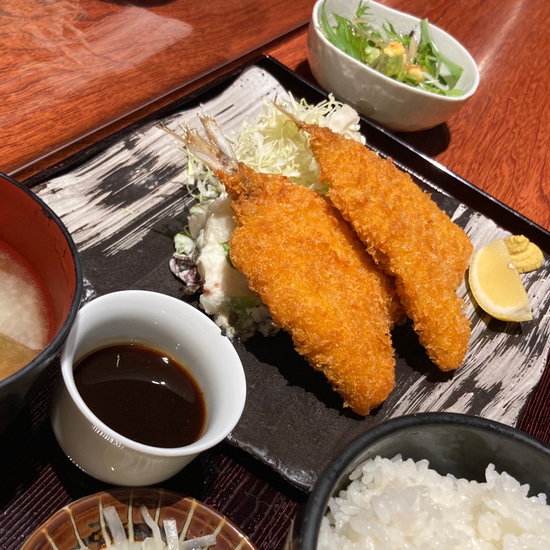 肉厚アジフライ定食(雷門き介 神保町店)