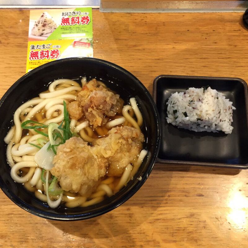 鶏天定食(麺家 京都上がも )