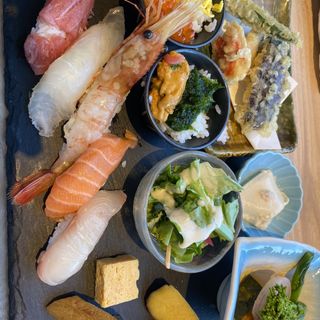 寿司&天ぷらセット(北の味紀行と地酒 北海道 横浜スカイビル店)