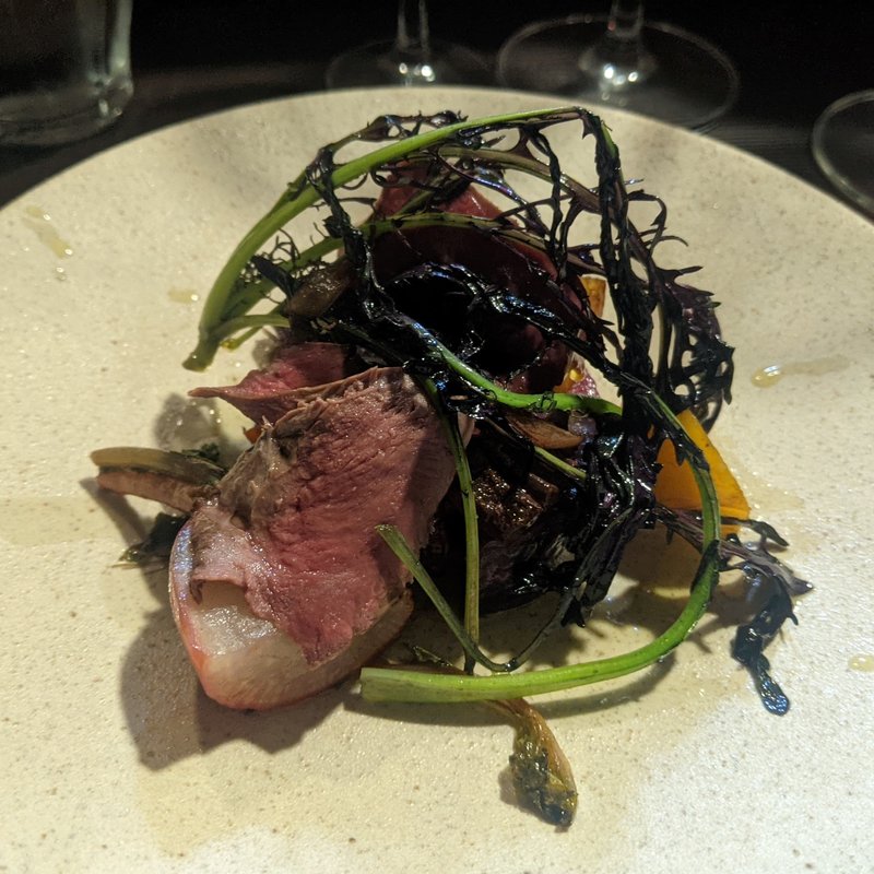 エゾジカ、冬野菜(ビストロ ワタナベ)