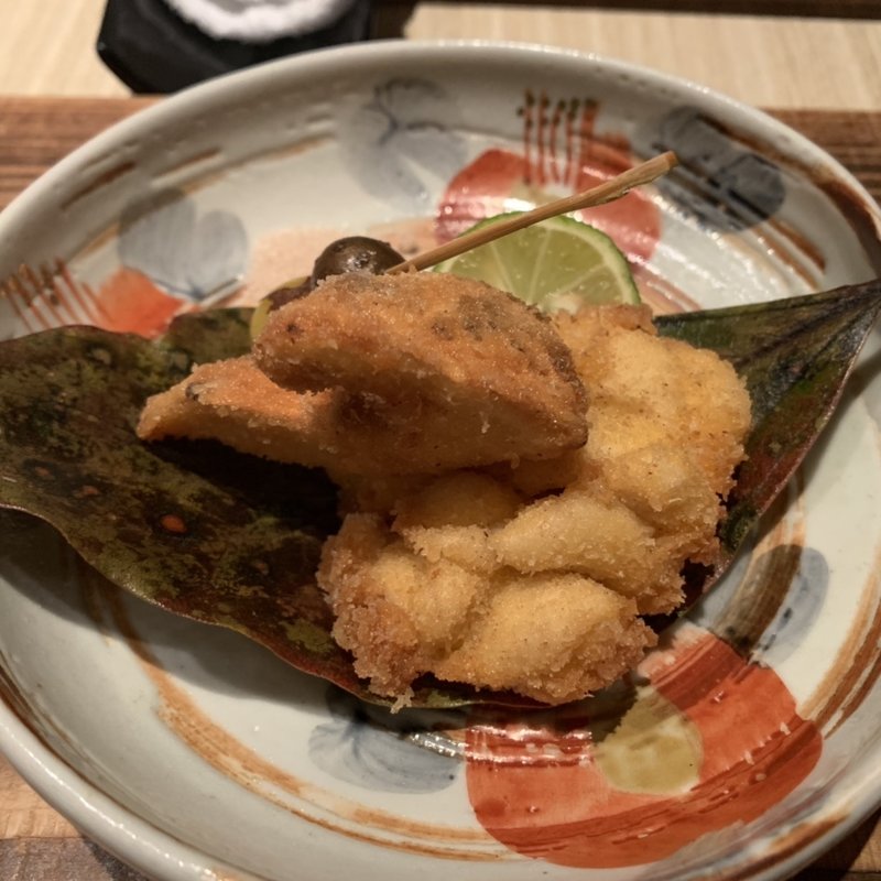 マツタケと白子のフライ(旬喰い　右近)