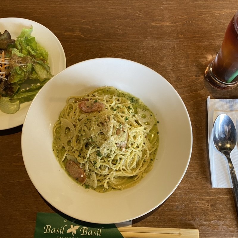 PASTAランチ（ソーセージと白石レンコンの青じそクリーム（ジェノバ風））(伊酒屋BasilBasil （バジルバジル）)
