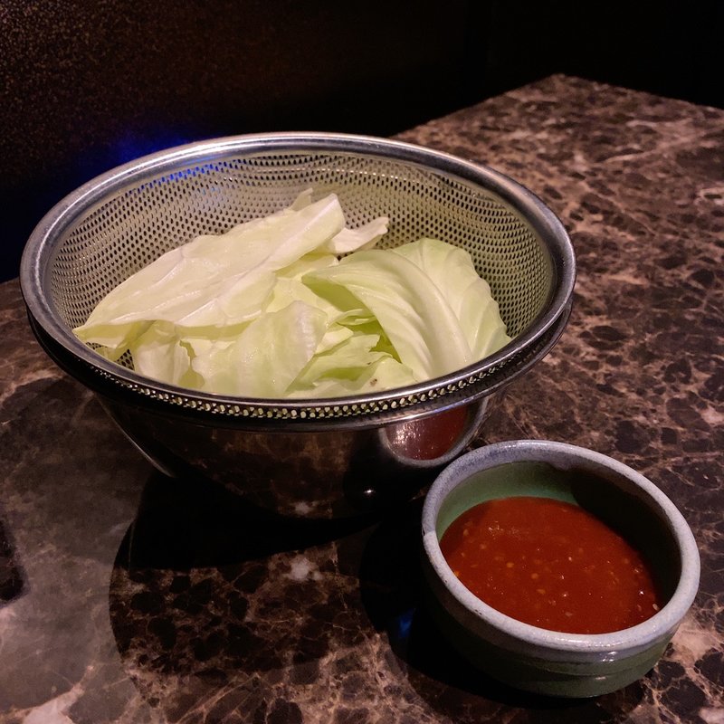 お通し(焼き肉 ホルモン まる金)