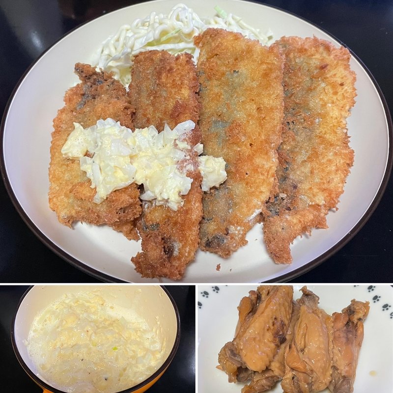 アジフライ＋スペアリブ煮(自宅)