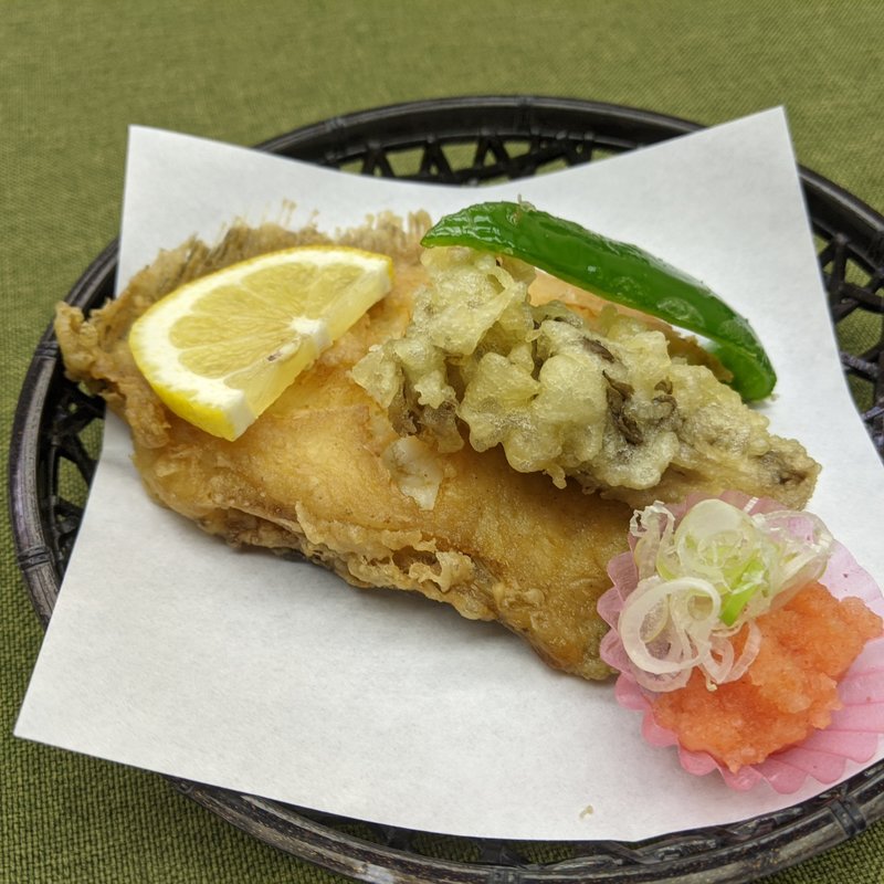 カレイ唐揚げ(さぎの湯温泉 夢ランドしらさぎ)