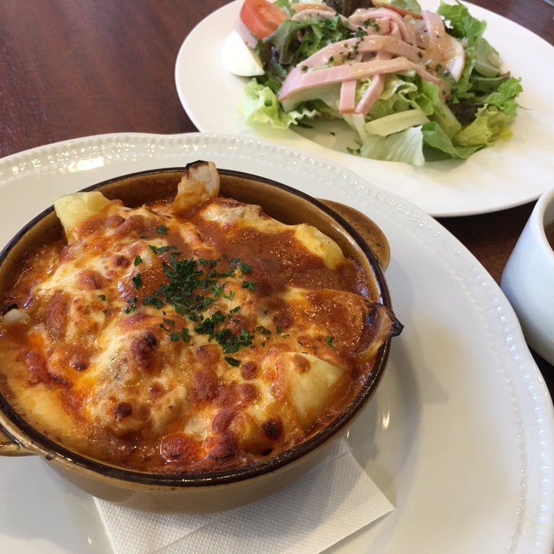 ロースハムとたまごのサラダ〜バターチキンカレードリア〜オーブン焼き(ロイヤルホスト武庫之荘店)