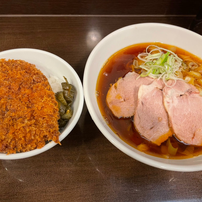 つむぎらーめん＋わらじかつ丼セット(らーめん紬麦 （つむぎ）)