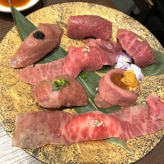 肉寿司七種盛り合せ(焼肉 わしの 新宿本店)