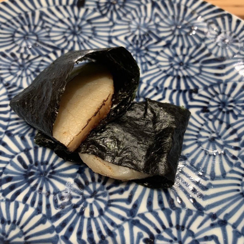 平貝磯部焼き(天然本まぐろ　ありそ鮨し)