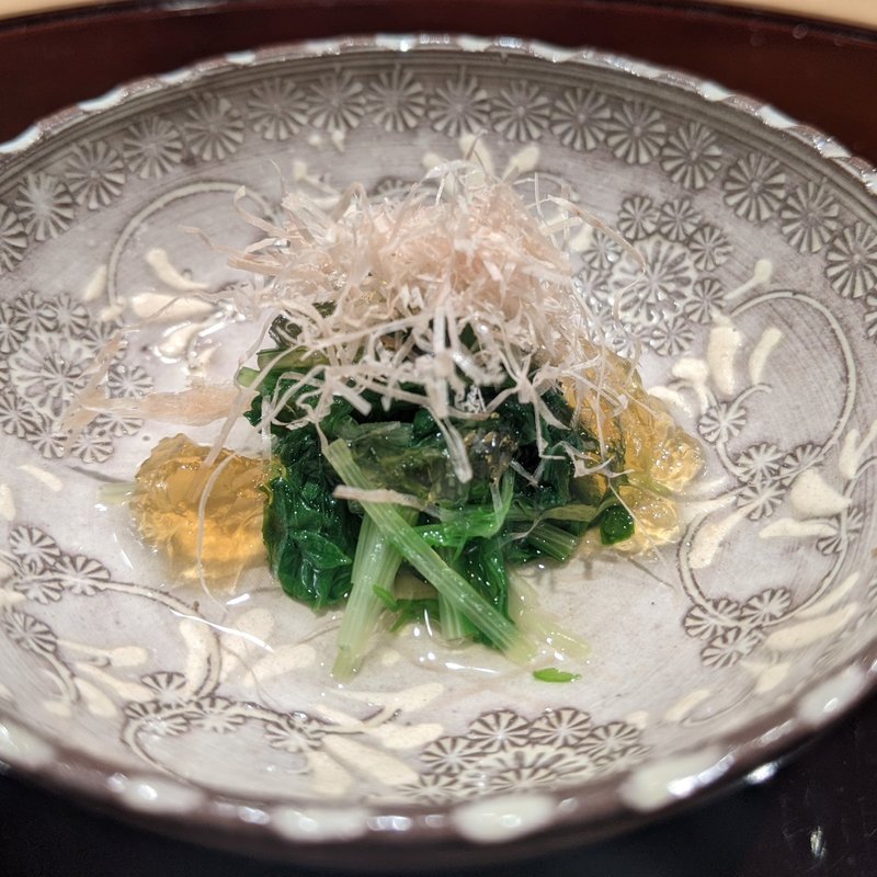 京水菜お浸し(おみ乃　神谷町)