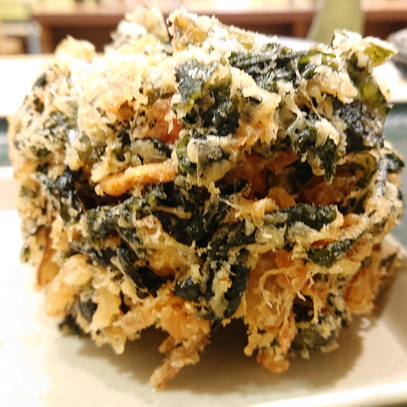 干し海老とわかめのかき揚げ(はなまるうどん 鶴見緑地店 )