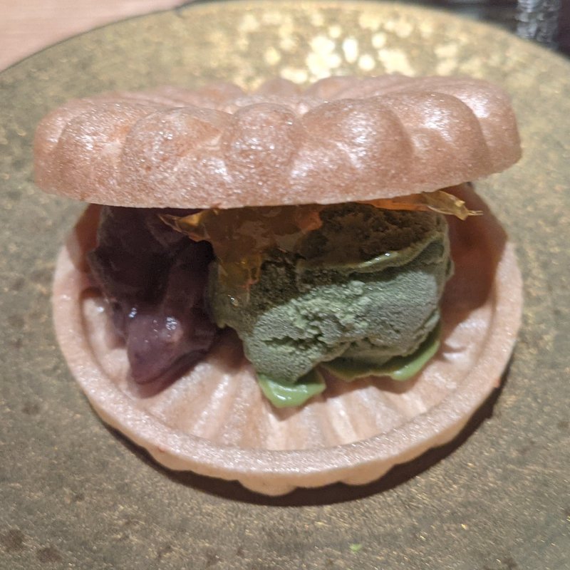 抹茶最中アイス(焼うおいし川 六本木凛華楼)