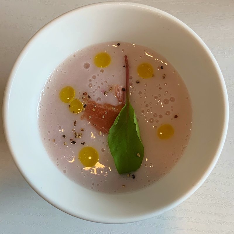 本日のおすすめ　桃の冷製ポタージュ(おうちごはん わりかん)