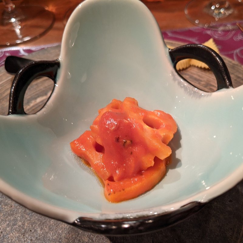 白石蓮根のアラビアータ(ヴィネリア セコンド イル グスト)