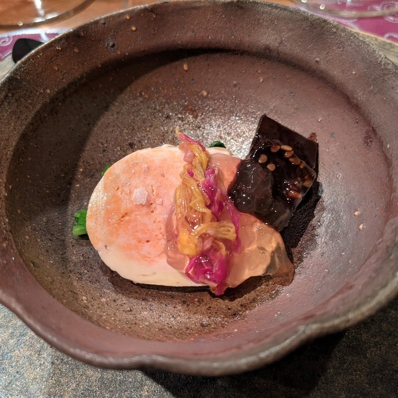 あん肝　菊の花のマリネジュレ(ヴィネリア セコンド イル グスト)