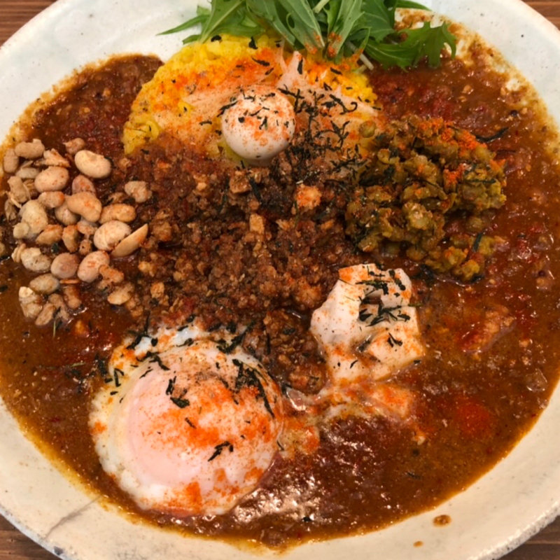 3種あいがけ　温玉トッピング(ころは )