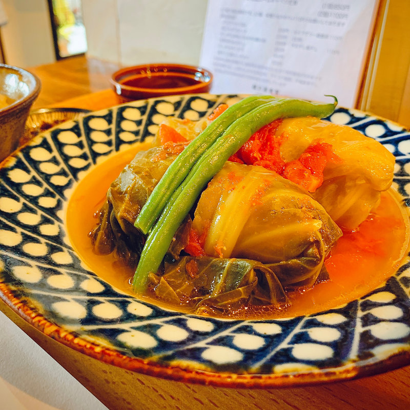 完熟トマトの和風ロールキャベツ(橋の湯食堂)