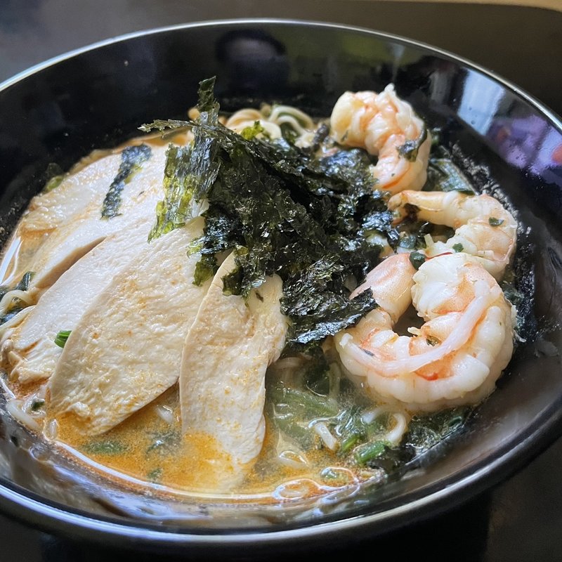 鶏チャーシュー シーフードヌードル(自宅)