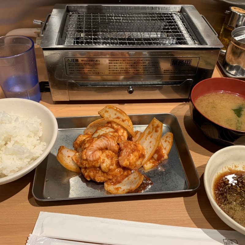 ミックスホルモン定食(肉のまんぷく苑 蒲田西口店)